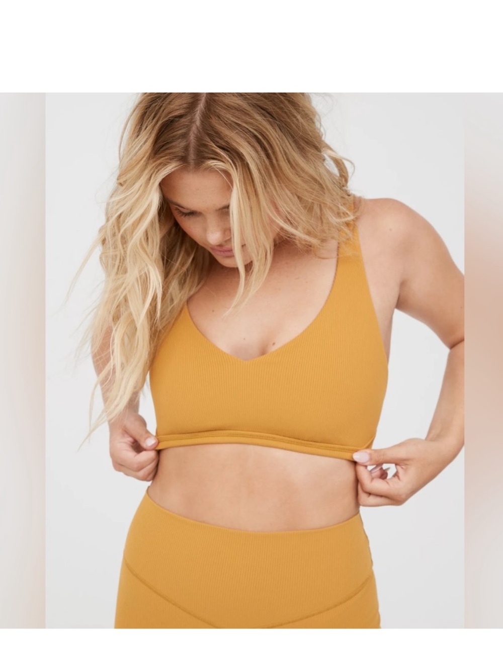 Aerie Sports Bra M Gym Yellow